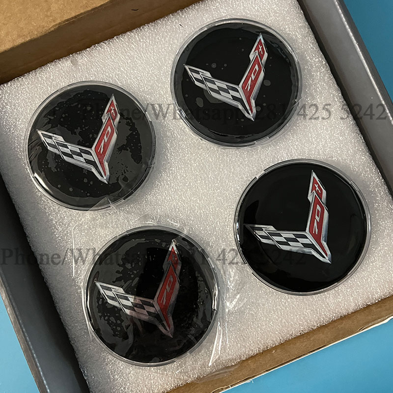 Custom Floating Center Caps for Chevrolet Corvette C6 C7 C8 (67mm)