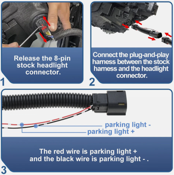Plug & Play Headlight Adapter Harness for GMC Sierra